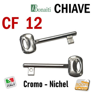 CF12 N12 chiavi porte porta CHIAVE X SERRATURA PORTA INTERNA BONAITI PATENT IN METALLO CROMO CROMATA PATENT - door keys door KEY X INTERNAL DOOR LOCK BONAITI PATENT METAL PATENT CROME
