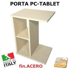 Load image into Gallery viewer, Comodino Tavolino Servetto Panca divano-camera-salotto x pc - tablet c. Acero Sbiancato
