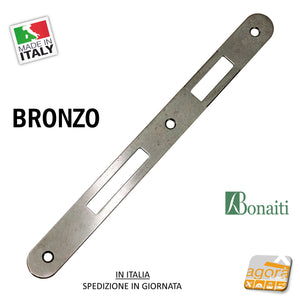 GACCIA INCONTRO BRONZATO X RICAMBIO SERRATURE 540T CON FRONTALE 22x240 BORDO TONDO BONAITI MADE IN ITALY