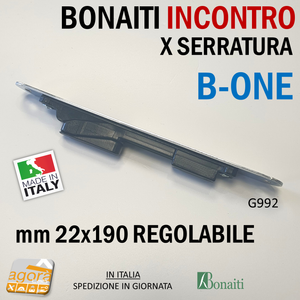 Riscontro Gaccia G992 Bonaiti 22x190 cr.sat Regolabile x Serrature B-ONE Magnetiche incontro 4G99200085 1