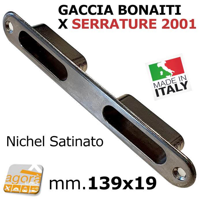 Riscontro Gaccia Nichel Sat G220 Bonaiti 139x19 x Serrature 2001 Meccaniche