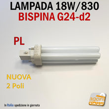 Load image into Gallery viewer, Lampada 18W G24d-2 INC - 830 2B 1200 Lumen MAZDA - PHILIPS per lampade PL negozio 2 Poli lampadine
