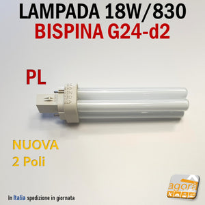 Lampada 18W G24d-2 INC - 830 2B 1200 Lumen MAZDA - PHILIPS per lampade PL negozio 2 Poli lampadine