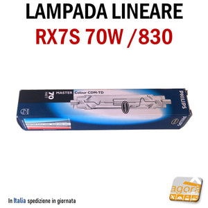 Lampada Philips Master Colour CDM-TD 70w/830 Rx7s attacco lineare per faro da negozio e locale Lampadina Ricambio Nuova