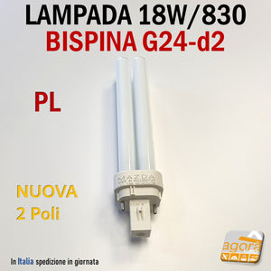 Lampada 18W G24d-2 INC - 830 2B 1200 Lumen MAZDA - PHILIPS per lampade PL negozio 2 Poli incandescente