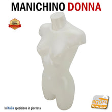 Carica l&#39;immagine nel visualizzatore di Gallery, Mnichino torso busto di alta qualità robusto leggero donna donne femmina per vetrine negozi abbigliamento per mostrare i vestiti
