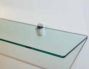 reggimensola per mensole di legno vetro cristallo cromato lucido spessore 4-25mm