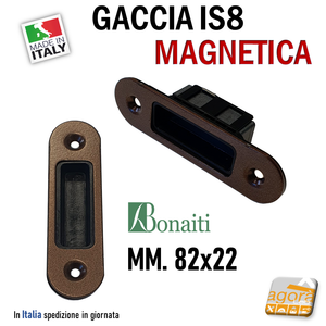 Riscontro Gaccia Bronzo IS8 Magnetico Bonaiti per Serrature B-forty Scrocco Centrale CX Incontro mm 82x22 B-ITA