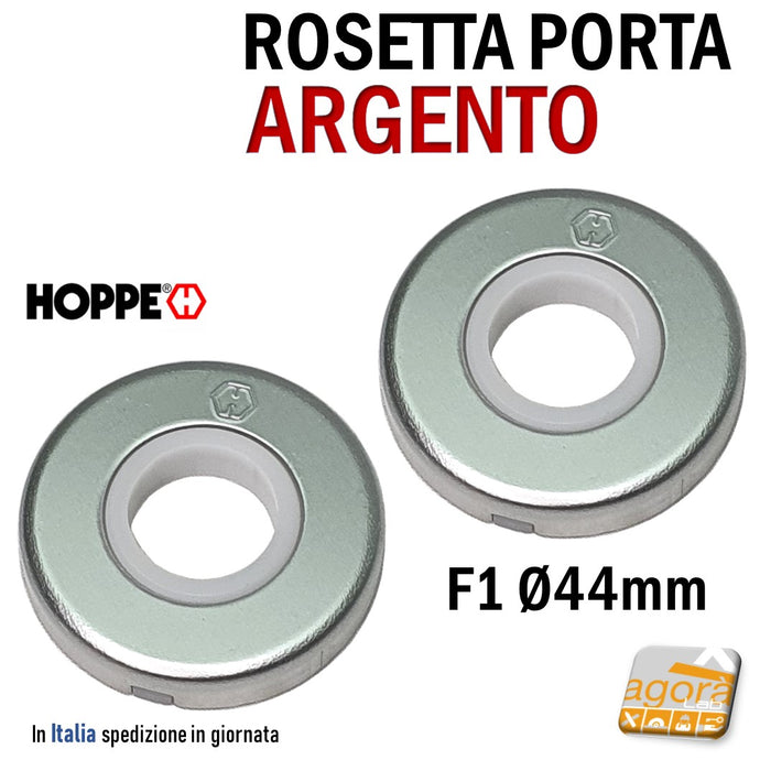 accessori maniglie per porte rosetta bocchetta maniglia argento cromo opaco satinata design piccola Hoppe ricambio nuova