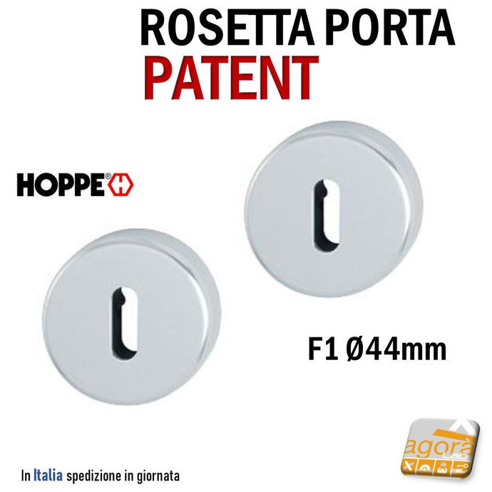 Bocchetta Rosetta Patent x chiave per porta Hoppe Argento F1 Coppia SATINATO DESIGN 44MM