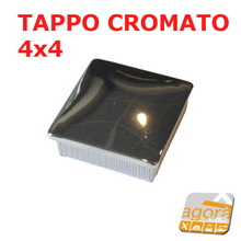 Load image into Gallery viewer, Tappo Tappi Cromati cm 4x4 mm 40x40 bombato rifinitura testalino copritesta per tubolari
