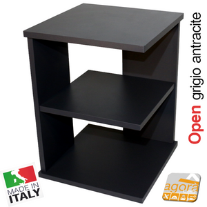 Tavolino Sala Open Tavolo Multiuso Table Servetto Multifunzione Design x Divano cm. 37x37x50H antracite 879 grigio