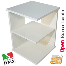 Load image into Gallery viewer, Tavolino Sala Open Tavolo Multiuso Table Servetto Multifunzione Design x Divano cm. 37x37x50H bianco lucido
