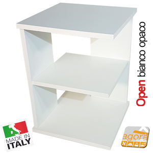 Tavolino Sala Open Tavolo Multiuso Table Servetto Multifunzione Design x Divano cm. 37x37x50H Bianco Opaco Standard