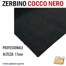 Load image into Gallery viewer, Zerbino Tappeto Cocco Nero Sp. 17mm Professionale per negozi HQ tappeti per attività negozi bar ristoranti uffici qualità robusto scuro setole forti alto spessore
