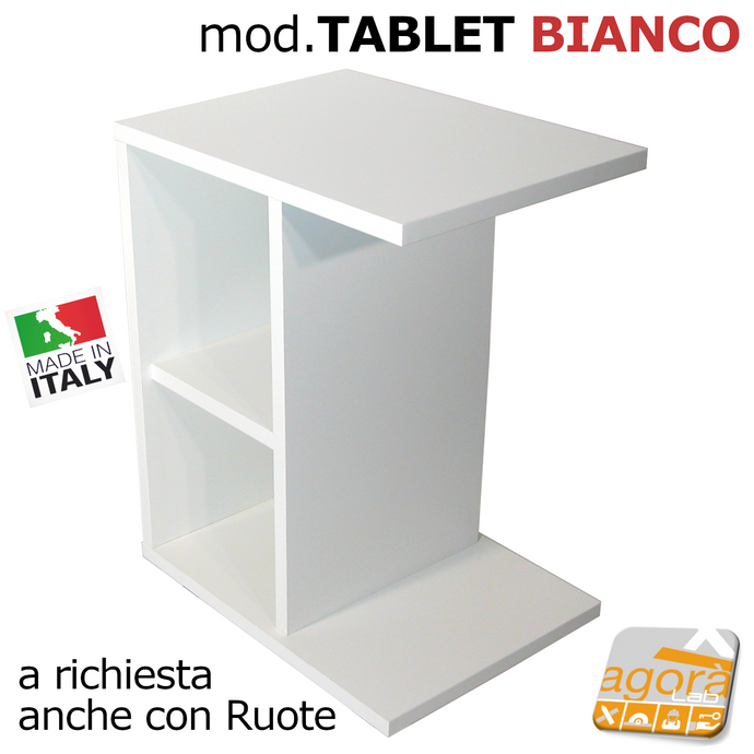 Tavolo Tavolino Multiuso Table BIANCO servetto Letto Divano Pc Tablet Multifunzione comodino