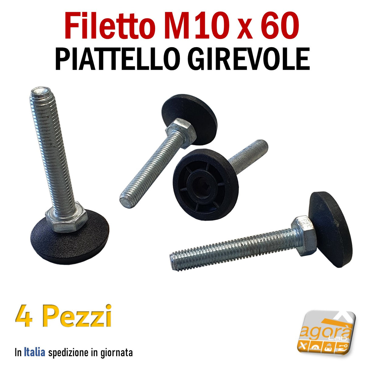 PIEDINO REGOLABILE D.50 MM. CON PERNO M10X40 B0410 - PIEDI E GAMBE PER - Foto 7