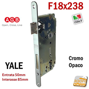 serratura porta agb frontale 18x238mm e50mm i85mm yale