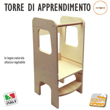 Carica l&#39;immagine nel visualizzatore di Gallery, Learning Table Torretta di apprendimento regolabile italia legno naturale alta qualità
