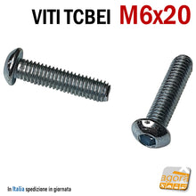Load image into Gallery viewer, 500pcs SCREW SCREWS TCBEI M 6x20 WHITE GALVANIZED ROUNDED CYLINDRICAL HEAD ALLEN MA6

